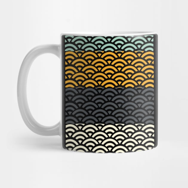 Retro Japanese Clouds Pattern RE:COLOR 10 by HCreatives